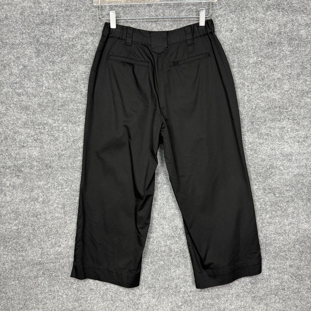 Chicos Pants 0 Womens 4 Black Wide Leg‎ Cropped Cotton Stretch Blend High Rise - Picture 3 of 11